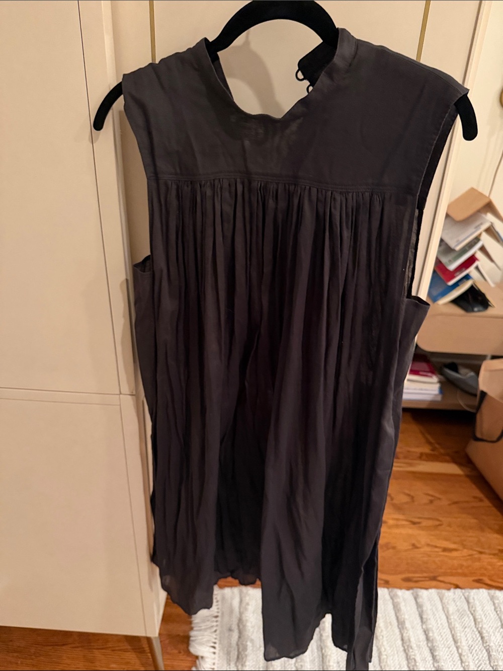 BEAUTY & YOUTH UNITED ARROWS JAPAN Charcoal Linen Sleeveless Tiered Dress